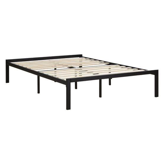 Enkelsäng - Metall 140x200 Cm Med Madrass - Svart