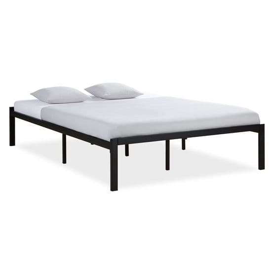 Enkelsäng - Metall 140x200 Cm Med Madrass - Svart