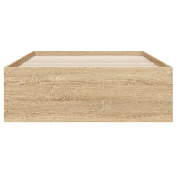 vidaXL sengeramme med skuffer 100x200 cm konstrueret træ sonoma-eg