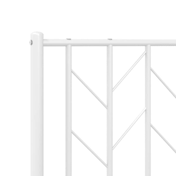 vidaXL Sengeramme i metall med hode- og fotgavl hvit 90x200 cm