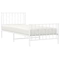 Miniatyrbilde 2 av 10: vidaXL Sengeramme i metall med hode- og fotgavl hvit 90x200 cm