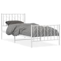Miniatyrbilde 1 av 10: vidaXL Sengeramme i metall med hode- og fotgavl hvit 90x200 cm