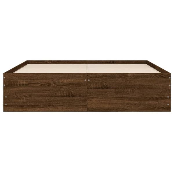 vidaXL Sängram med lådor brun ek 120x200 cm konstruerat trä