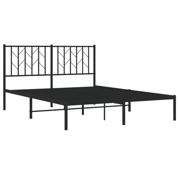 vidaXL sengeramme med sengegavl 140x200 cm metal sort
