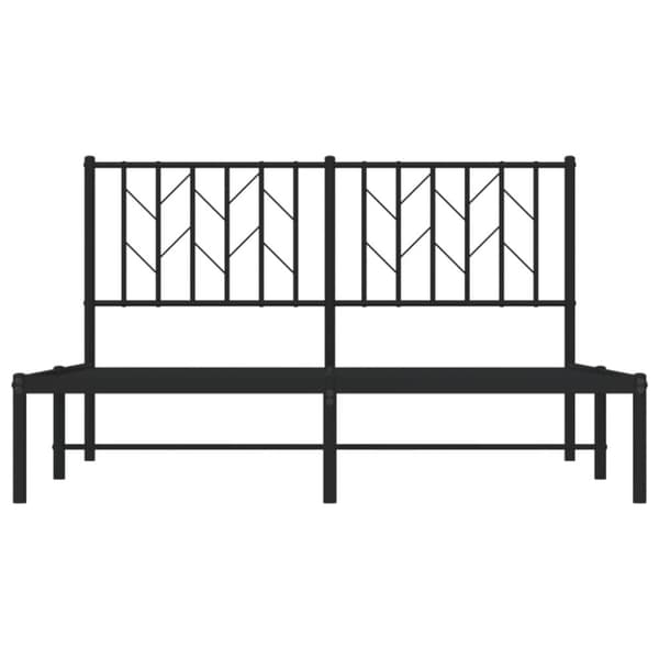 vidaXL sengeramme med sengegavl 140x200 cm metal sort