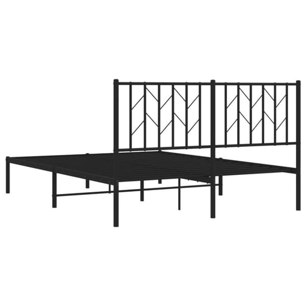 vidaXL sengeramme med sengegavl 140x200 cm metal sort