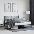 Miniatyrbillede 10 af 10: vidaXL sengeramme med sengegavl 140x200 cm metal sort