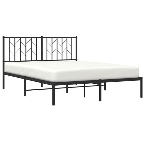 vidaXL sengeramme med sengegavl 140x200 cm metal sort