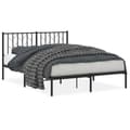 Miniatyrbilde 1 av 10: vidaXL Sengeramme i metall med sengegavl svart 140x200 cm