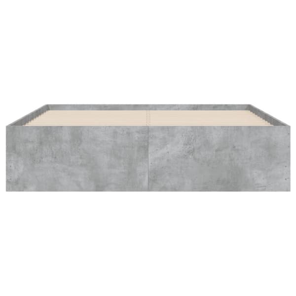 vidaXL Sengeramme med skuffer betonggrå 120x200 cm konstruert tre