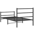 Miniatyrbilde 6 av 9: vidaXL Sengeramme i metall med hode- og fotgavl svart 100x200 cm