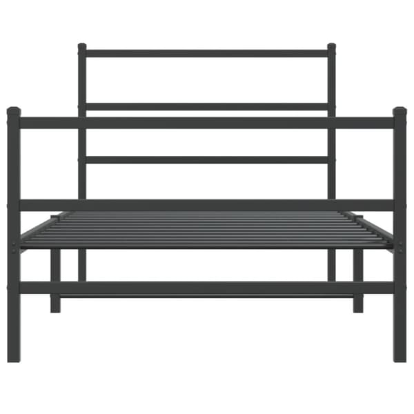 vidaXL Metallinen sängynrunko päädyillä musta 100x200 cm