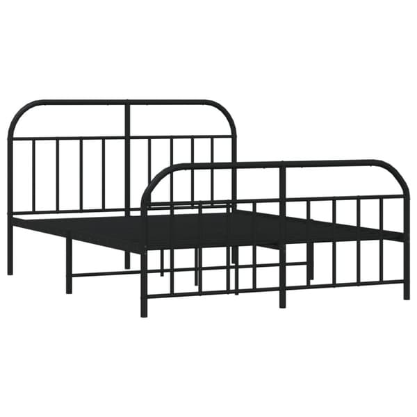sengeramme med sengegavl og fodgærde 150x200 cm metal sort
