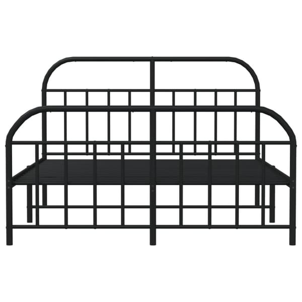 sengeramme med sengegavl og fodgærde 150x200 cm metal sort