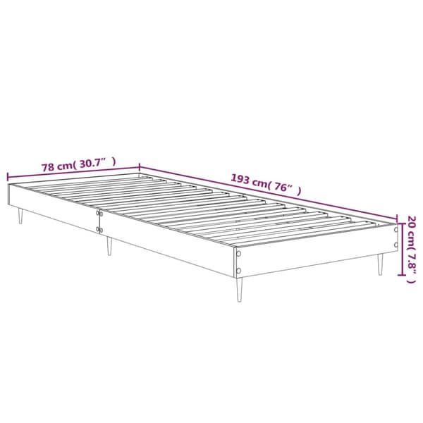 sengeramme 75x190 cm konstrueret træ hvid højglans