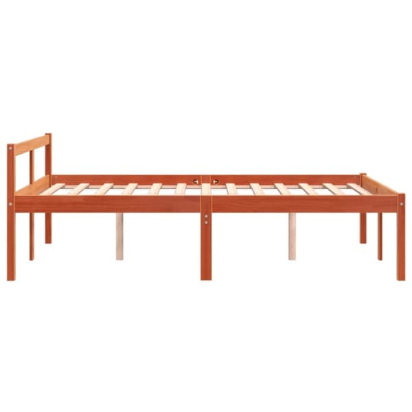 vidaXL Seniorseng voksbrun 120x200 cm heltre furu