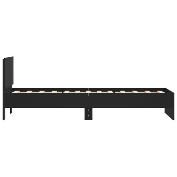 vidaXL Sängynrunko päädyllä musta 90x200 cm tekninen puu