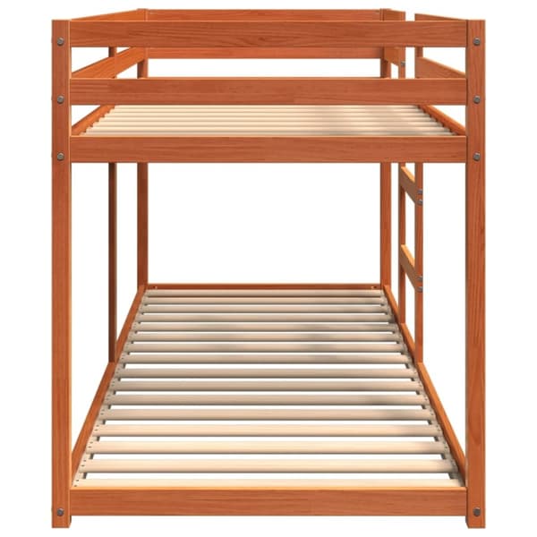 vidaXL køjeseng 80x200 cm massivt fyrretræ voksbrun