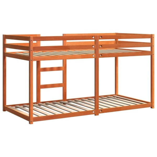 vidaXL Våningssäng vaxad brun 80x200 cm massiv furu
