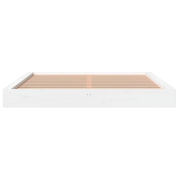 vidaXL Sengeramme med madrass hvit 200x200 cm heltre furu