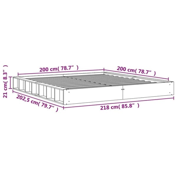 vidaXL Sengeramme med madrass hvit 200x200 cm heltre furu