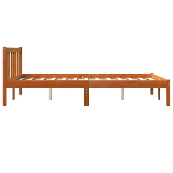 vidaXL Sänky ilman patjaa vahanruskea 120x200 cm täysi mänty