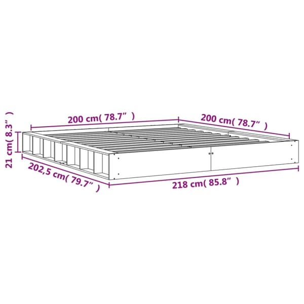 vidaXL Sänky ilman patjaa 200x200 cm täysi mänty