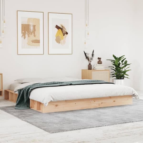 vidaXL Sänky ilman patjaa 200x200 cm täysi mänty