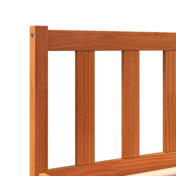 vidaXL Sengeramme uten madrass voksbrun 90x200 cm heltre furu