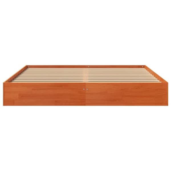 vidaXL Sengeramme uten madrass voksbrun 160x200 cm heltre furu