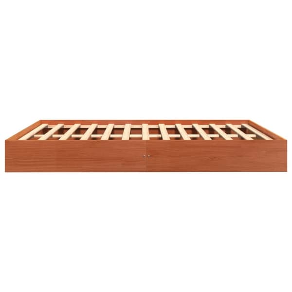 vidaXL Sengeramme uten madrass voksbrun 160x200 cm heltre furu