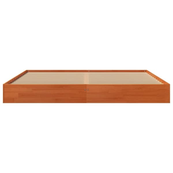 vidaXL Sengeramme uten madrass voksbrun 180x200 cm heltre furu
