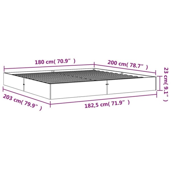 vidaXL Sengeramme uten madrass voksbrun 180x200 cm heltre furu