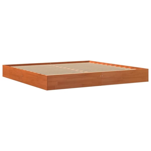 vidaXL Sengeramme uten madrass voksbrun 180x200 cm heltre furu