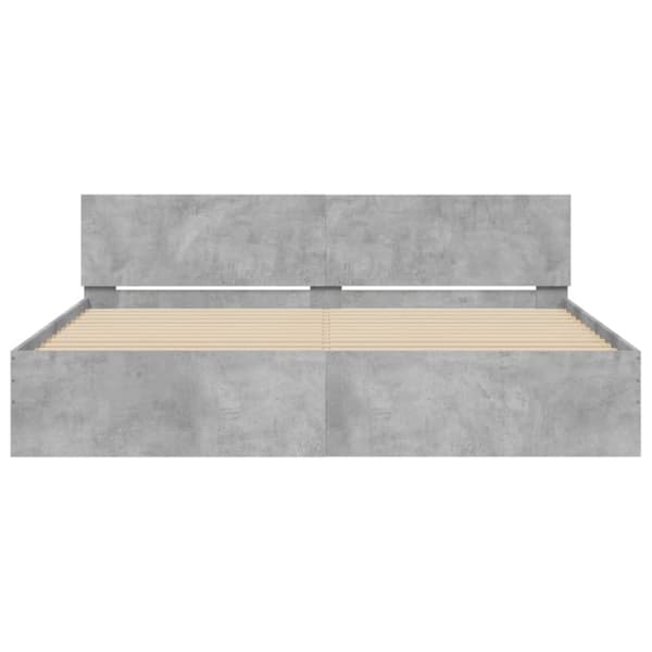 vidaXL sengeramme med sengegavl 180x200 cm betongrå