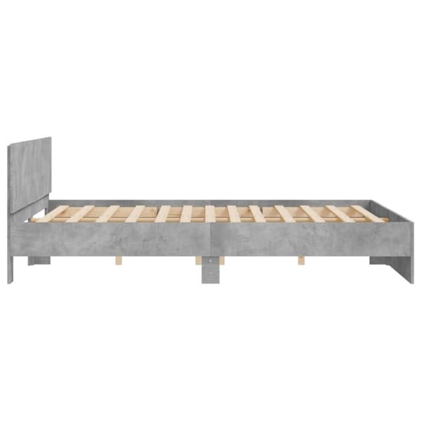 vidaXL sengeramme med sengegavl 180x200 cm betongrå