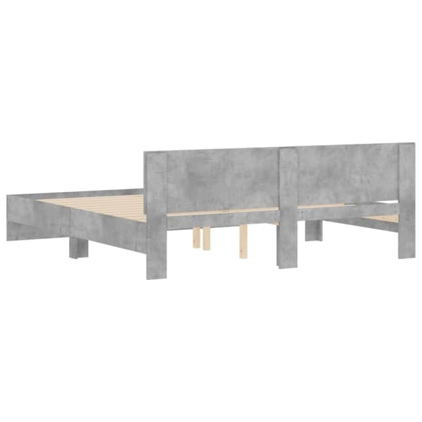 vidaXL sengeramme med sengegavl 180x200 cm betongrå