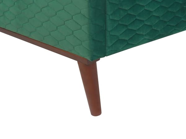 Säng 90 x 200 cm Grön Sammet Klädd Ram Quiltad