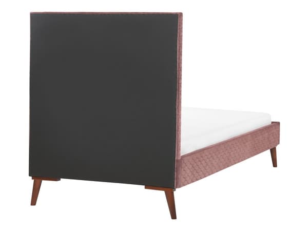 Seng Rosa Fløyel 90 x 200 cm Sengegavl Komfortabel Elegant Moderne Skandinavisk Soverom