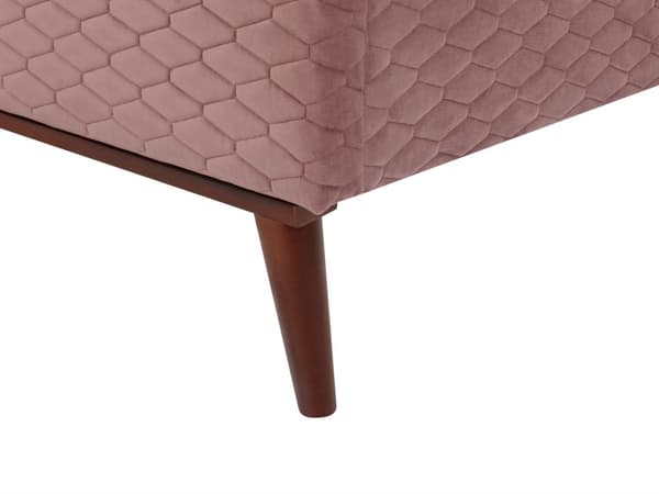Seng Rosa Fløyel 90 x 200 cm Sengegavl Komfortabel Elegant Moderne Skandinavisk Soverom
