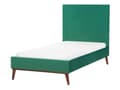 Miniatyrbilde 4 av 11: Seng Grønn Fløyel 90 x 200 cm Sengegavl Komfortabel Elegant Moderne Skandinavisk Soverom