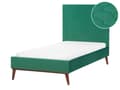 Miniatyrbilde 1 av 11: Seng Grønn Fløyel 90 x 200 cm Sengegavl Komfortabel Elegant Moderne Skandinavisk Soverom