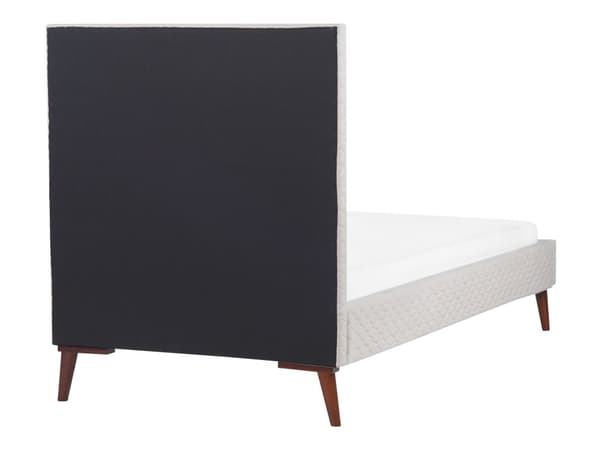 Seng Off-white Fløyel 90 x 200 cm Sengegavl Komfortabel Elegant Moderne Skandinavisk Soverom