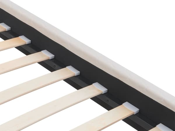 Seng Off-white Fløyel 90 x 200 cm Sengegavl Komfortabel Elegant Moderne Skandinavisk Soverom