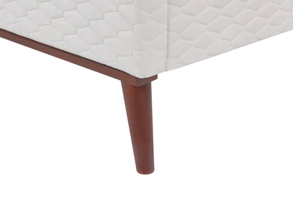 Seng Off-white Fløyel 90 x 200 cm Sengegavl Komfortabel Elegant Moderne Skandinavisk Soverom