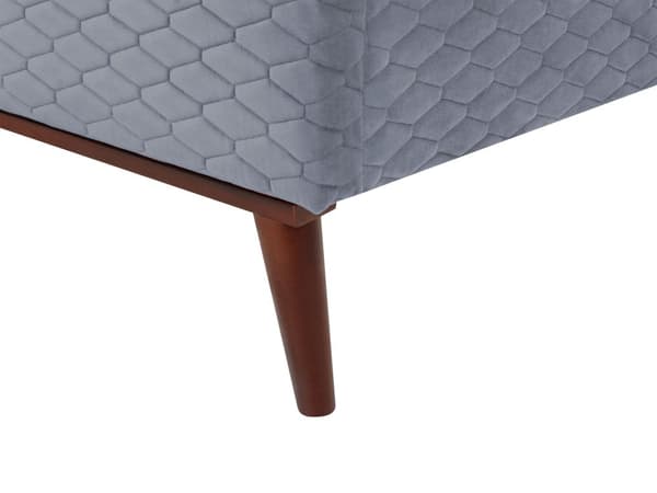 Seng Grå Fløyel 90 x 200 cm Sengegavl Komfortabel Elegant Moderne Skandinavisk Soverom