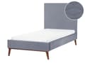 Miniatyrbilde 1 av 11: Seng Grå Fløyel 90 x 200 cm Sengegavl Komfortabel Elegant Moderne Skandinavisk Soverom