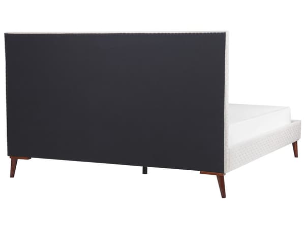 Seng Off-white Fløyel 180 x 200 cm Sengegavl Komfortabel Elegant Moderne Skandinavisk Soverom