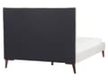 Miniatyrbillede 7 af 11: Seng Hvid Velour 140 x 200 cm Moderne Trekvart Seng Høj Sengegavl Halvandenmandsseng Minimalistisk Design