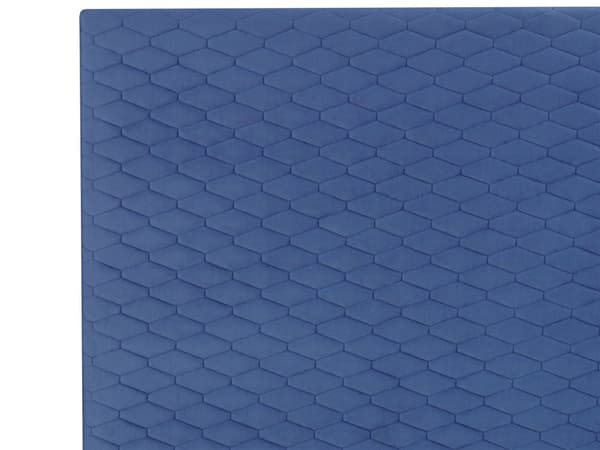 Seng Blå Velour 180 x 200 cm Moderne Dobbeltseng Høj Sengegavl To Mands Seng Minimalistisk Design